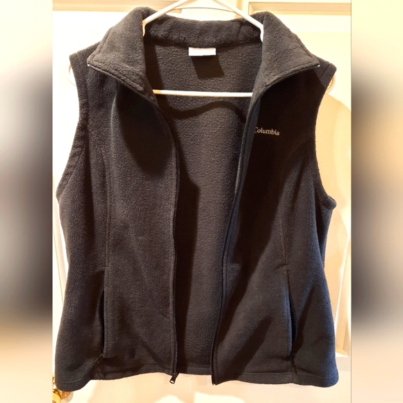 Columbia Black Fleece Zip-Up Vest size Large - Picture 6 of 8